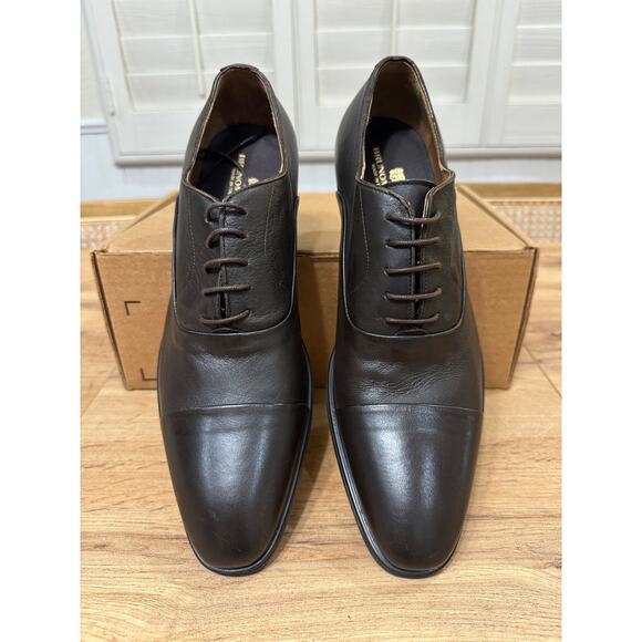Bruno Magli Locascio Cap-Toe Oxford Dress Shoe Dark Brown Leather Size 11 NWOT - Picture 4 of 14